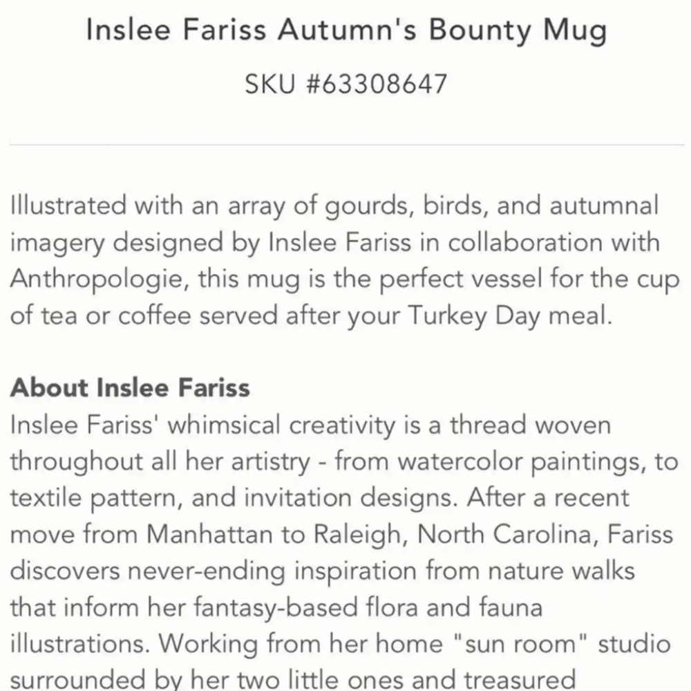 Anthropologie Inslee Fariss Autumn's Bounty Mug - pumpkin - Picture 4 of 16